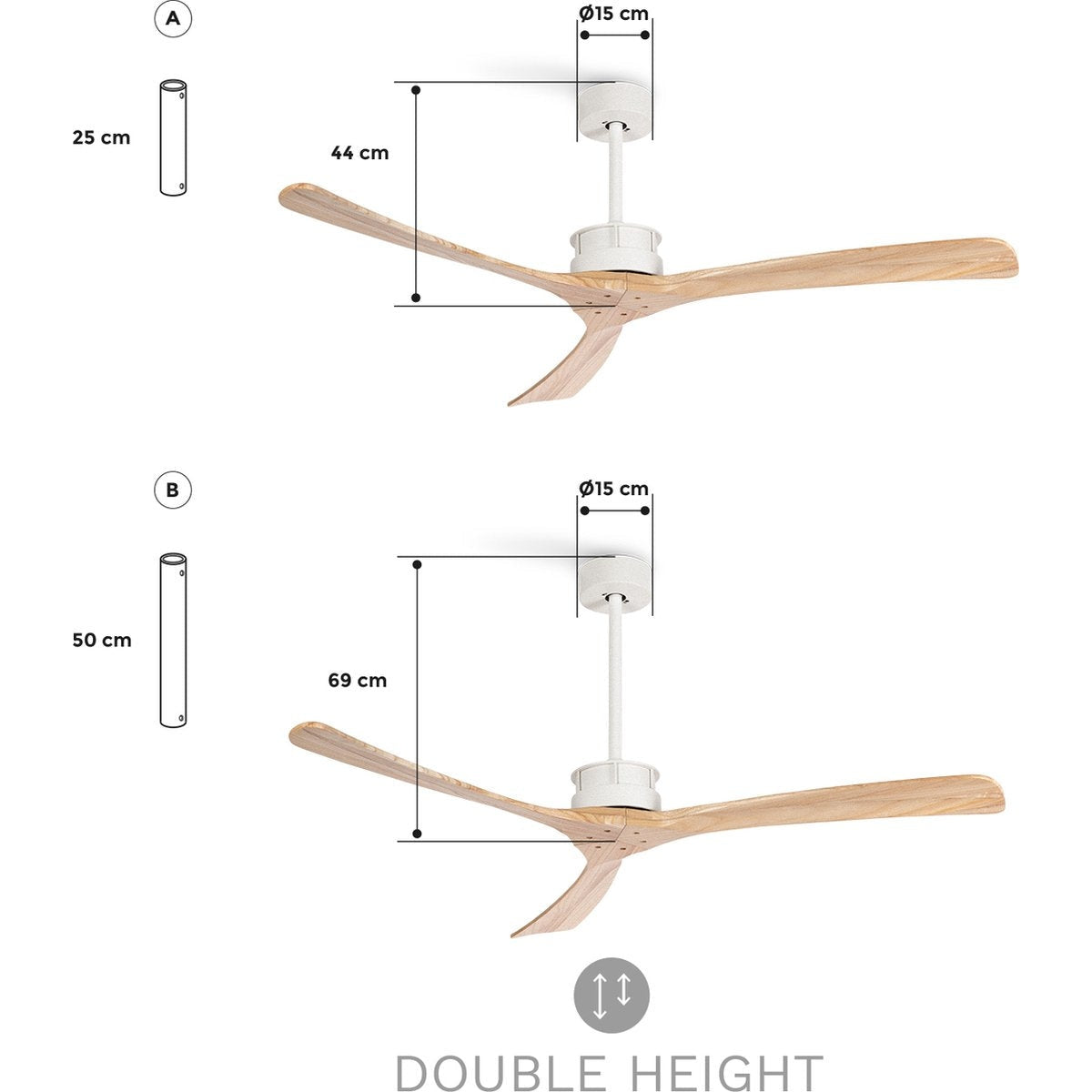 Create - Wind Large Ceiling Fan 40w Silent Xl Ø152 Cm / Summer Winter Function / 6 Speeds