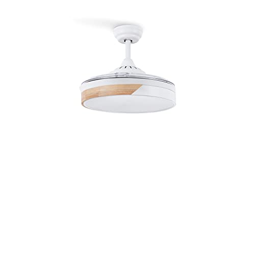 Create - Wind Clear Ceiling Fan with Light, 40W, Ø108cm, 6 Speeds, Retractable Blades, 3 Light Temperatures, Timer, Summer-Winter Mode