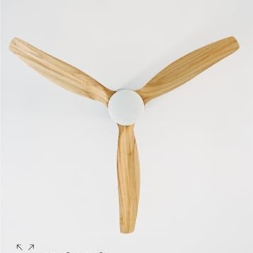 Create - Windcalm Ceiling Fan with Light, Natural Wood, 40W, Quiet, Ø132 cm, 6 Speeds, 3 Light Temperatures, Summer-Winter Mode