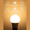 Lepro - E27 LED Bulbs 60W Equivalent, Warm White 2700K, Pack of 6