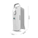 Cecotec - 500W Oil Filled Radiator with 5 Modules, Energy Saving, Safety System