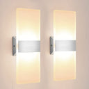 Illuminate your space with Lureshine's Pack of 2 Modern 12W Acrylic LED Wall Lights. Ideal for hallways, living rooms, and bedrooms, featuring warm white 3000K glow. Keywords: LED wall lights, modern lighting, warm white