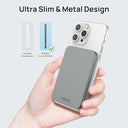 Hinovo - Mag-safe 5000mAh Power Bank, Ultra Slim Metal Design, PD 20W, 15W Wireless Charging