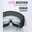 Rioroo - Ski Goggles for Glasses Wearers, Double Lens, Anti-Fog, UV Protection