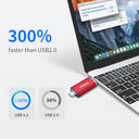 Thkailar - 128GB USB C Flash Drive with Type C & Type A Ports, Fast Data Transfer
