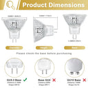 Dumiloo - MR16 20W 12V Dimmable Halogen Bulbs, GU5.3 Base, 2700K Warm White, 8 Pack