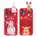 MINSCOSE - Cute 3D Doll Cartoon Snowman Deer Christmas Case for iPhone 14 Pro Max