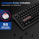 Tecurs - Wireless Mechanical Gaming Keyboard TKL QWERTZ, RGB Lighting, Red Switches