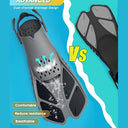 Lealinga - Adjustable Snorkel Fins for Adults, Travel Size, Open Heel, Includes Mesh Bag