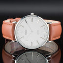 Infantry - Minimalist Ultra Thin Quartz Watch with Genuine Leather Strap