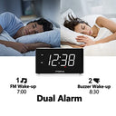 iTOMA - Dual Alarm Clock with Snooze, USB Charging, Dimmer Control & Night Light