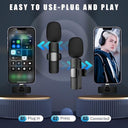 Mkhs - 2 Pack Wireless Lavalier Microphones for Video, TikTok, YouTube, Vlogging
