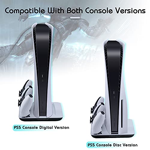 Mcbazel - Vertical PS5 Console Cooling Charger Station with Dual Fast Charging Dock