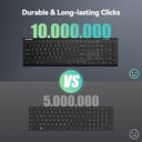 Tecknet - Rechargeable Bluetooth Keyboard, 4-Device Switching, Ultra-Slim Design