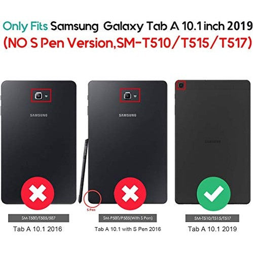 Samsung - Premium Slim PU Leather Folio Case for Galaxy Tab A 10.1 2019 - Brown