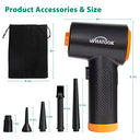 Whatook - Cordless Electric Air Blower, 3-Speed, 60000 RPM, Rechargeable Duster