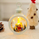 Cradmpat - Vintage LED Christmas Candle Lantern with Santa Claus Design, Fireless Indoor/Outdoor Decor