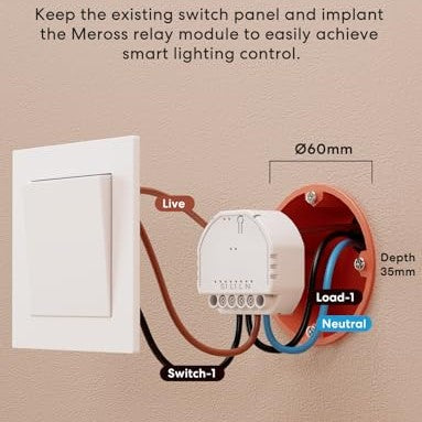 Meross - WiFi Relay Switch Module for Smart Home, Works with Alexa & Google