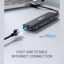 Dockteck - 7-in-1 USB C Hub With 4K 60Hz HDMI, Ethernet, USB 3.0, SD/Micro SD