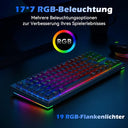 Tecurs - Wireless Mechanical Gaming Keyboard TKL QWERTZ, RGB Lighting, Red Switches