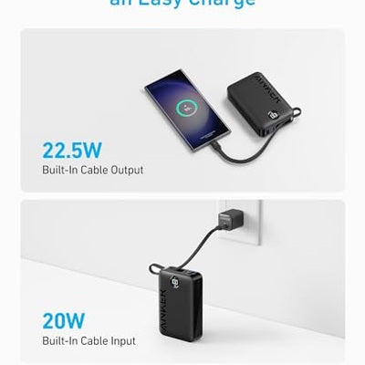 Anker 20,000mAh Power Bank - 22.5W Fast Charge, USB-C & USB-A, for iPhone & MacBook