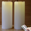 Waterproof LED candles by Nonno & Zgf, remote control & timer, set of 2. Perfect for outdoor use!