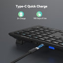 Tecknet - Rechargeable Bluetooth Keyboard, 4-Device Switching, Ultra-Slim Design