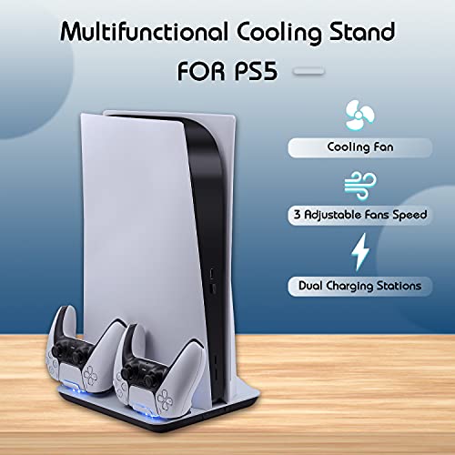 Mcbazel - Vertical PS5 Console Cooling Charger Station with Dual Fast Charging Dock