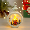 Cradmpat - Vintage LED Christmas Candle Lantern with Santa Claus Design, Fireless Indoor/Outdoor Decor