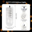 Yizhet - 30 LED Balloon Lights with Switch, Warm White for Parties & Events