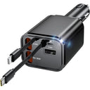 Shop the Cocivivre 4-In-1 Car Charger with Quick Charge, USB compatibility for iPhone, Galaxy, Pixel, and more. Perfect for fast charging on the go!