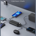 Charmast - 10000mAh Power Bank with 4 Built-in Cables, 6 Outputs, LED Display