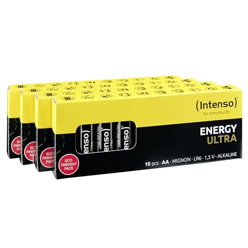 Intenso - Energy Ultra AA Alkaline Batteries, Silver, Pack of 40