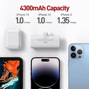 IWALK - 4300mAh Ultra-Compact Power Bank, Portable Charger for iPhone 13/12/11