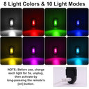 Hoidokly - Wireless LED Strobe Lights with Remote Control, 8 Colors, Rechargeable, Anti-Collision for Cars, Bikes, Drones (4pcs)