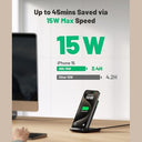 INIU - 15W Fast Qi Wireless Charger with Sleep-Friendly Light, Compatible with iPhone & Samsung