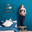 Relaxdays - Industrial 3-Shelf Wall Shelf, MDF & Metal, Brown/Black