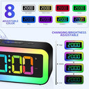 Wowlela - RGB Digital Alarm Clock with Double Alarm, Dimmable LED Display