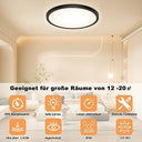 Ouila - Modern 30 cm LED Ceiling Light, 24W, 3000K Warm White, Black
