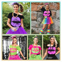 Forfamy - 80s Fancy Dress Costume Set for Women, Retro Accessories for Parties