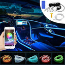 Panthem - 5-in-1 Car LED Interior Strip Light, 16M Colors, Bluetooth Control