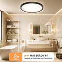 Ouila - Modern 30 cm LED Ceiling Light, 24W, 3000K Warm White, Black