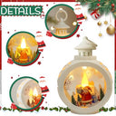 Cradmpat - Vintage LED Christmas Candle Lantern with Santa Claus Design, Fireless Indoor/Outdoor Decor