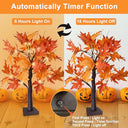 Estviig - 24 LED Maple Leaf Tree Light for Indoor Autumn Decor, 60cm