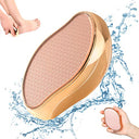 Bezox - Glass Foot File Callus Remover, Portable Crystal Pedicure Scrubber, Golden Finish