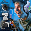 Ozeino - Gaming Headset with 3D Surround Sound, Noise Cancelling, RGB Lights