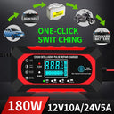 Crebeau - 10A Intelligent Car Battery Charger for 12V/24V Vehicles, Temp Compensation