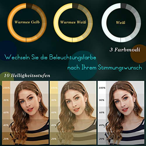 GEMWON - 10 Inch LED Selfie Ring Light with Tripod for Mobile and Laptop