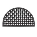 Relaxdays - Semi-Circular Non-Slip Rubber Doormat, Weather-Resistant, Black