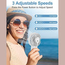 Yardout - 3-Speed Handheld Fan, Portable USB Rechargeable, Mini Travel Fan